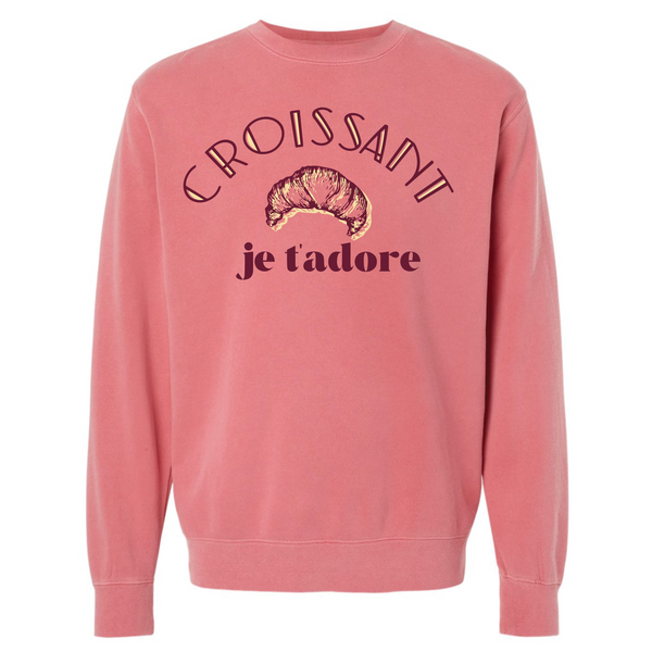 Croissant - Unisex Crewneck Sweatshirt - Pigment Pink
