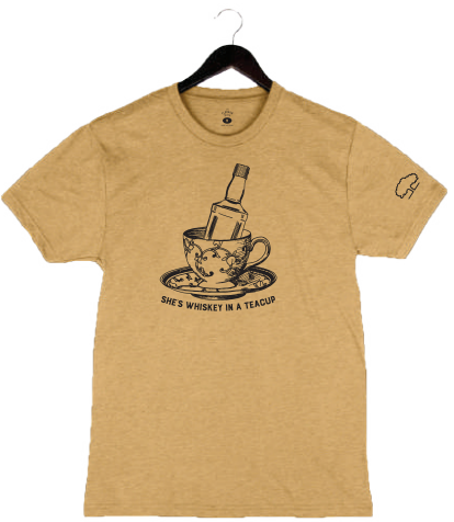 Whiskey In A Teacup by Tupelo Honey - Unisex Crewneck Shirt - Mustard