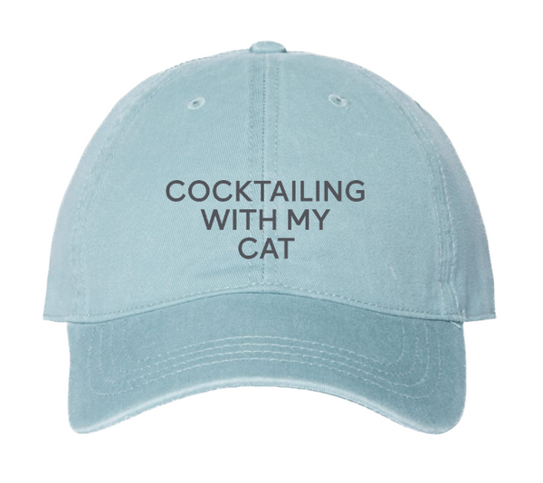 Cocktailing With My Cat - Dad Cap - Smoke Blue