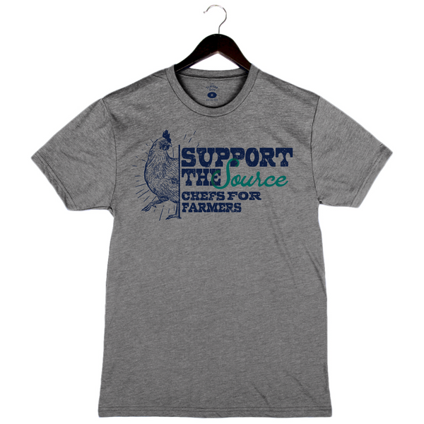 Chefs For Farmers ’22 - Support the Source - Unisex Crew Neck T-Shirt - Heather Grey