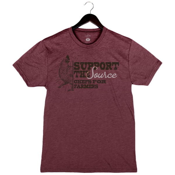 Chefs For Farmers ’22 - Support the Source - Unisex Crew Neck T-Shirt - Maroon