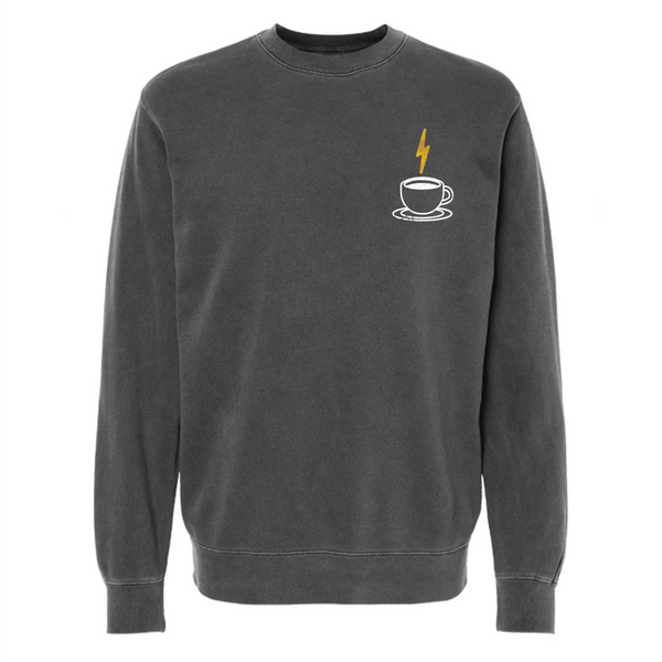 Coffee Bolt - Unisex Crewneck Sweatshirt - Pigment Black