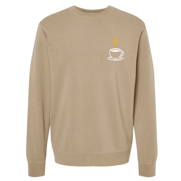 Coffee Bolt - Unisex Crewneck Sweatshirt - Sandstone