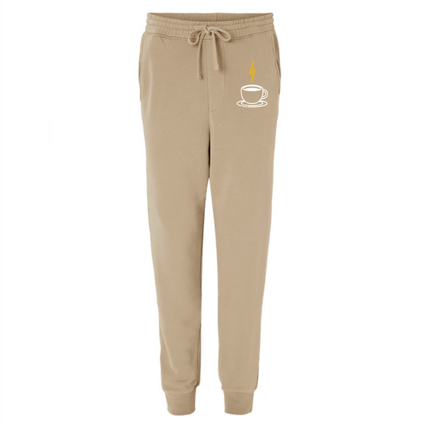 Coffee Bolt- Unisex Pigment Dyed Sweatpants - Sandstone