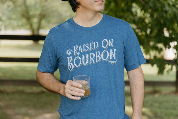 Raised On Bourbon - Unisex Crewneck Shirt - Steel Blue