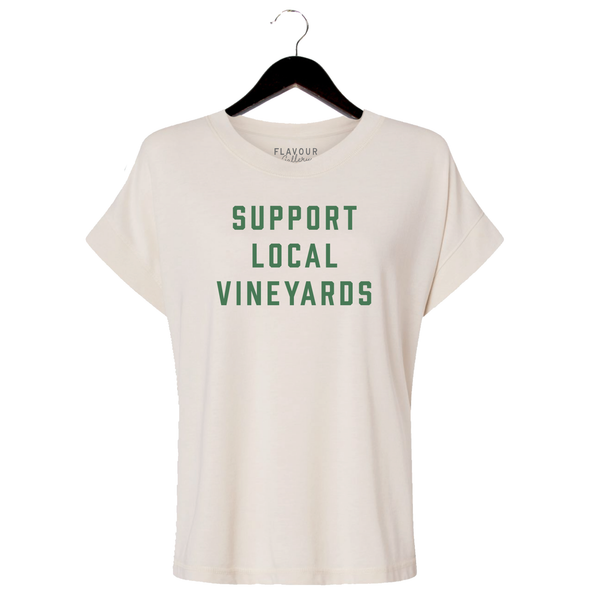 Support Local Vineyards - Women's Vintage Tee - Washed Natural