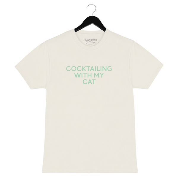 Cocktailing With My Cat - Unisex Crewneck Shirt - Natural