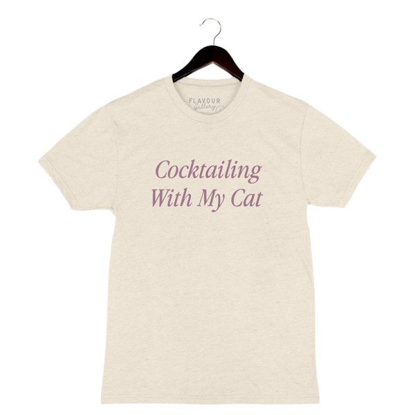 Cocktailing With My Cat - Unisex Crewneck Shirt - Natural