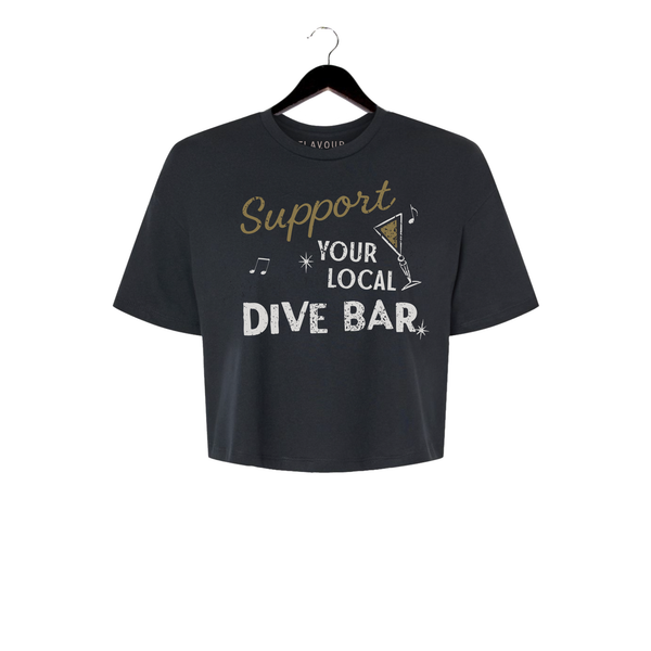 Local Dive Bar - Women's Cropped Tee - Black