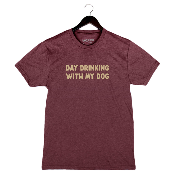 Day Drinking With My Dog - Unisex Crewneck Shirt - Maroon