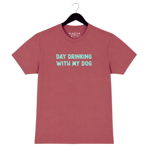 Day Drinking With My Dog - Unisex Crewneck Shirt - Crimson