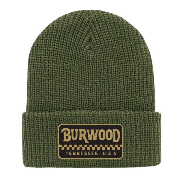 Burwood, TN - Cuffed Beanie - Burwood Patch - Olive Green