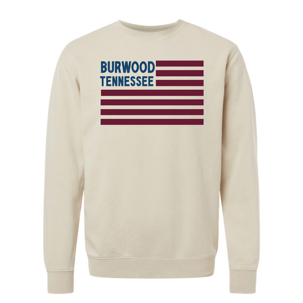 Burwood, TN - Unisex Crewneck Sweatshirt - Burwood Flag - Bone
