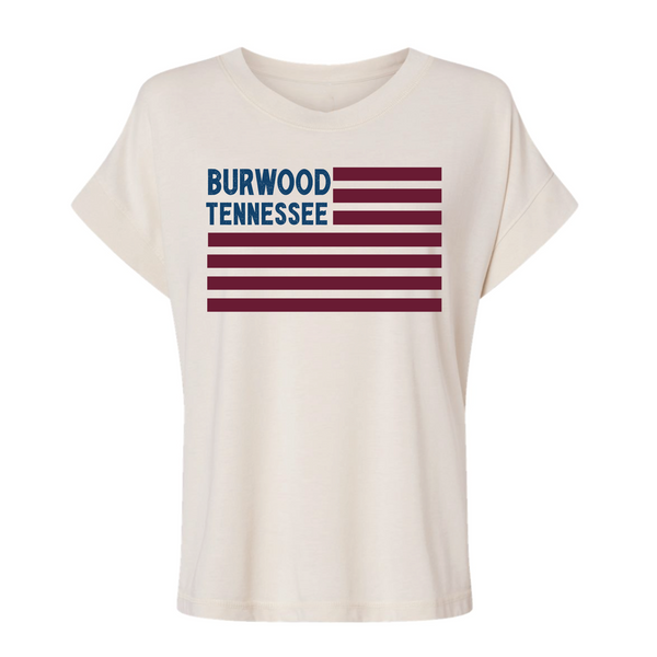 Burwood, TN - Women's Vintage Tee - Burwood Flag - Washed Natural