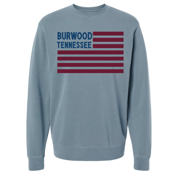 Burwood, TN - Unisex Crewneck Sweatshirt - Burwood Flag - Pigment Slate Blue