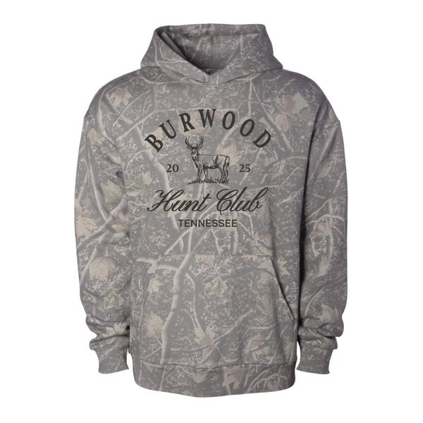 Burwood, TN - Unisex Hooded Sweatshirt - Burwood Hunting Club - Tree Camo