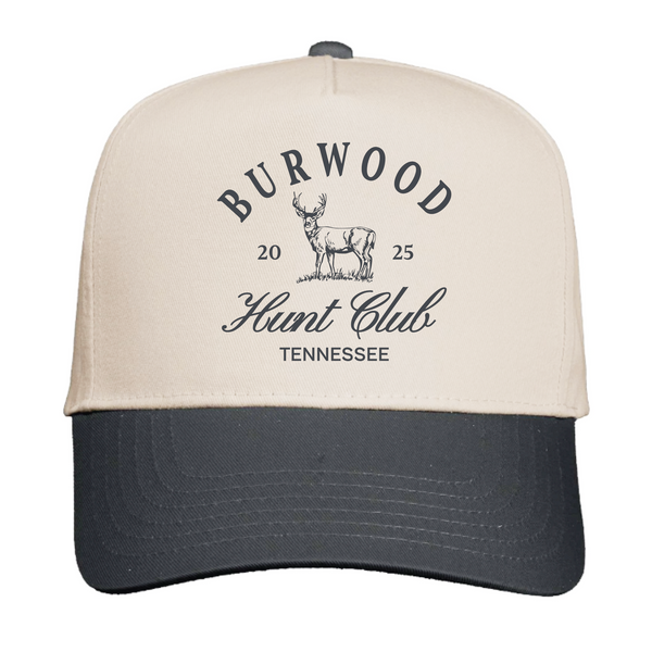 Burwood, TN - Baseball Cap - Burwood Hunting Club - Natural / Black