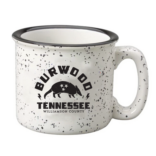 Burwood, TN - Ceramic Coffee Mug - Armadillo - White