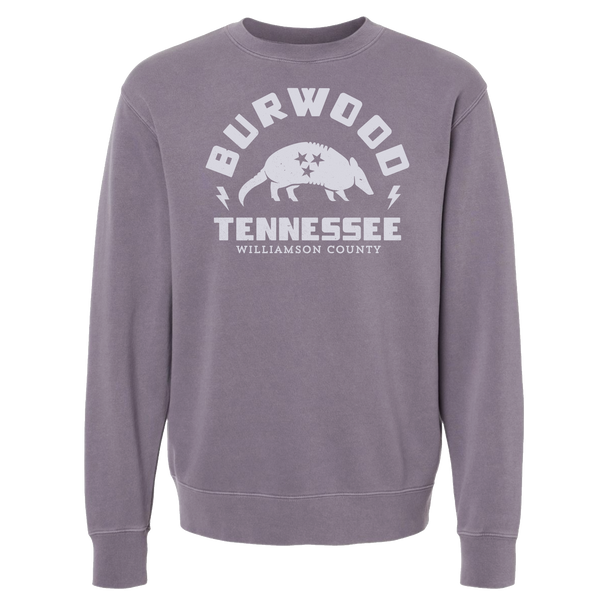Burwood, TN - Unisex Crewneck Sweatshirt - Armadillo - Pigment Purple
