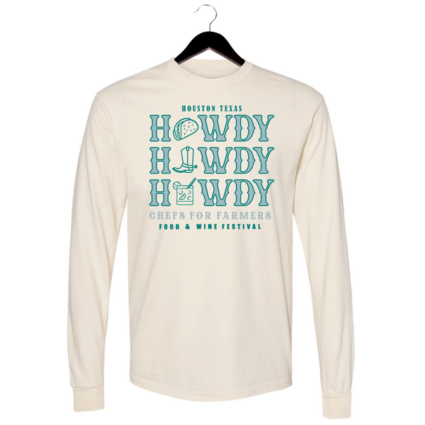 Chefs For Farmers '24 - Unisex Long Sleeve Shirt - Howdy - Ivory