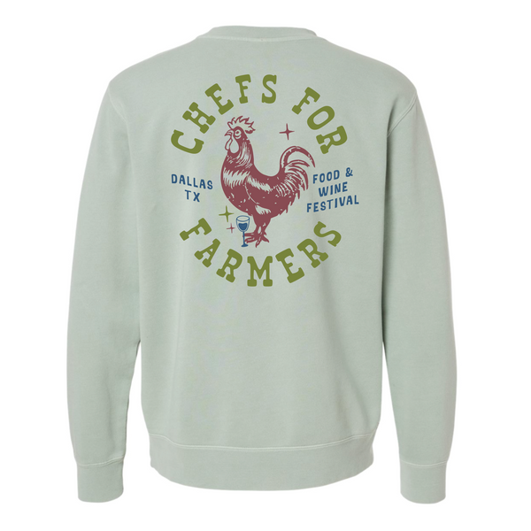 Chefs For Farmers '25 - Unisex Crewneck Sweatshirt - Rooster - Pigment Sage
