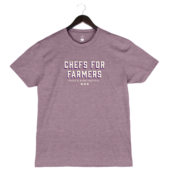 Chefs For Farmers '24 - Unisex Crewneck Shirt - Stacked - Purple