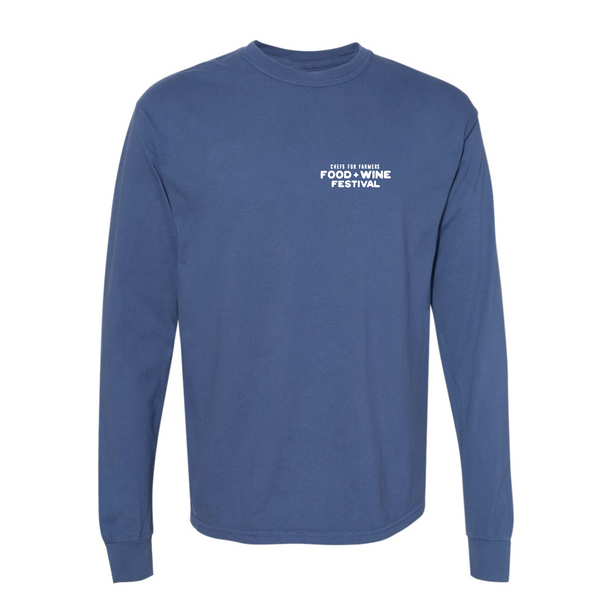 Chefs For Farmers '25 - Unisex Long Sleeve Shirt - Texas Hat - Dark Blue