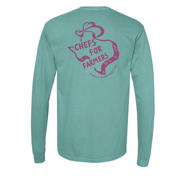 Chefs For Farmers '25 - Unisex Long Sleeve Shirt - Texas Hat - Seafoam