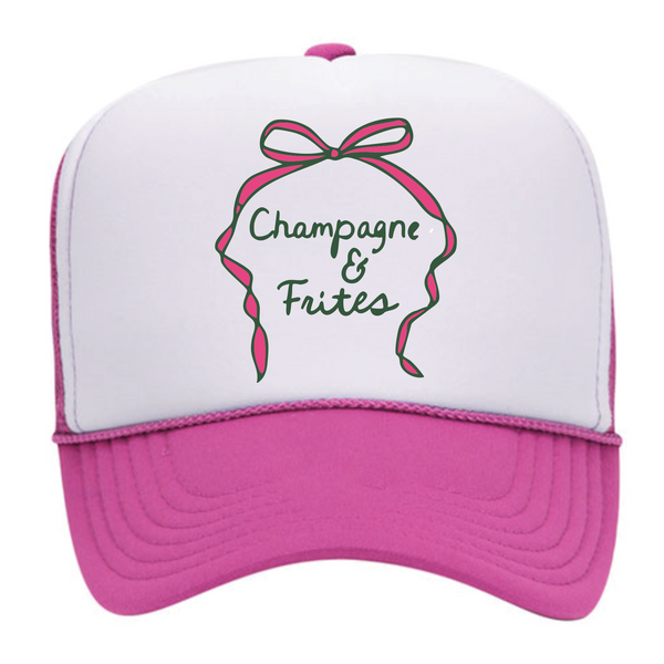 Champagne & Frites - Foam Trucker Cap - White / Pink