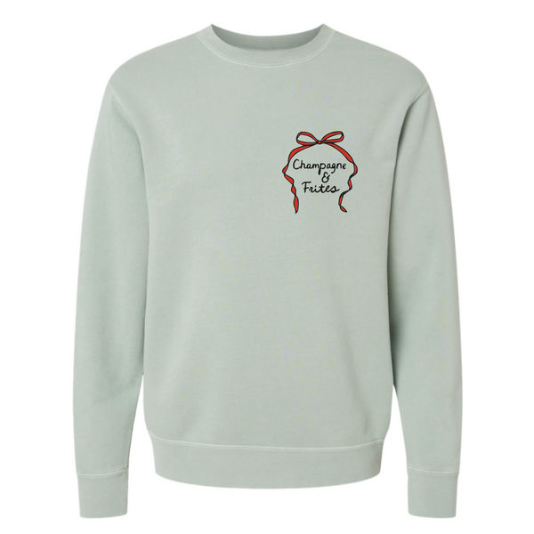 Champagne & Frites - Unisex Crewneck Sweatshirt - Pigment Sage