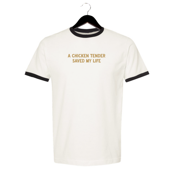Chicken Tender - Unisex Crewneck Shirt - Natural / Black