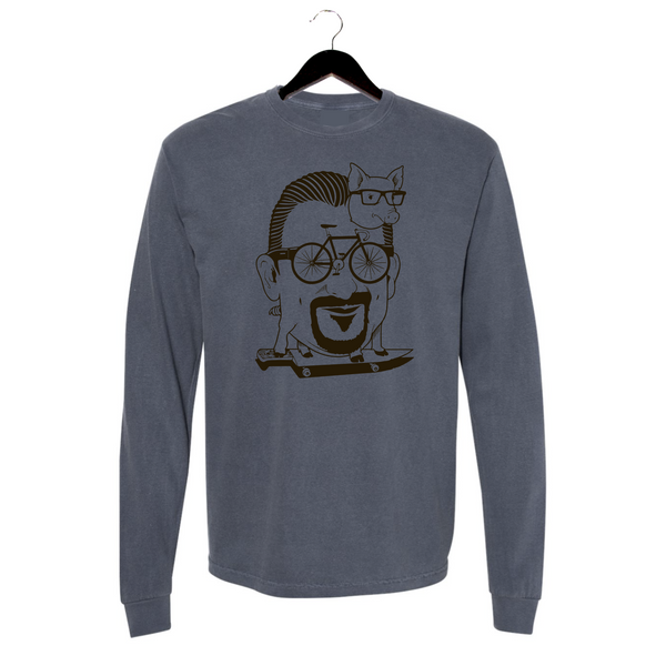 Chris Cosentino - Unisex Long Sleeve Shirt - Chris Head - Vintage Navy
