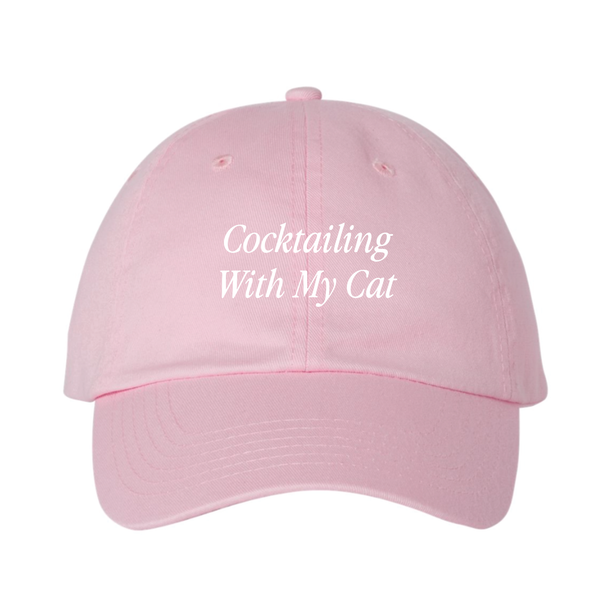 Cocktailing With My Cat - Dad Cap - Light Pink