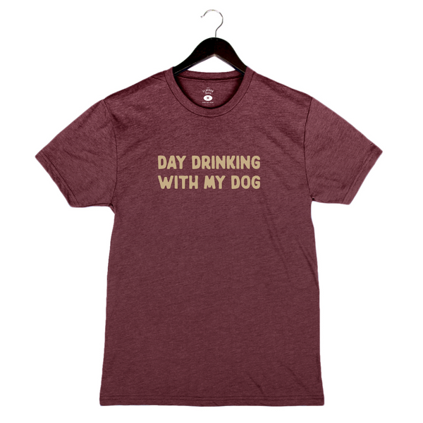 Day Drinking With My Dog - Unisex Crewneck Shirt - Maroon