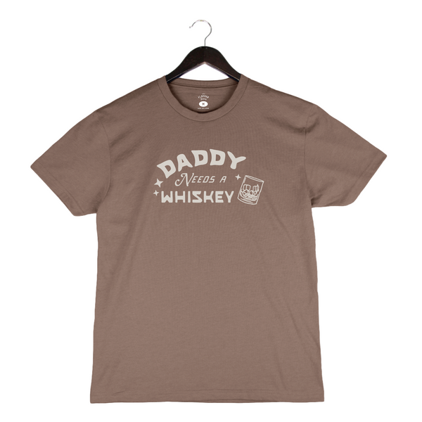 Daddy Needs A Whiskey - Unisex Crewneck Shirt - Pigment Clay