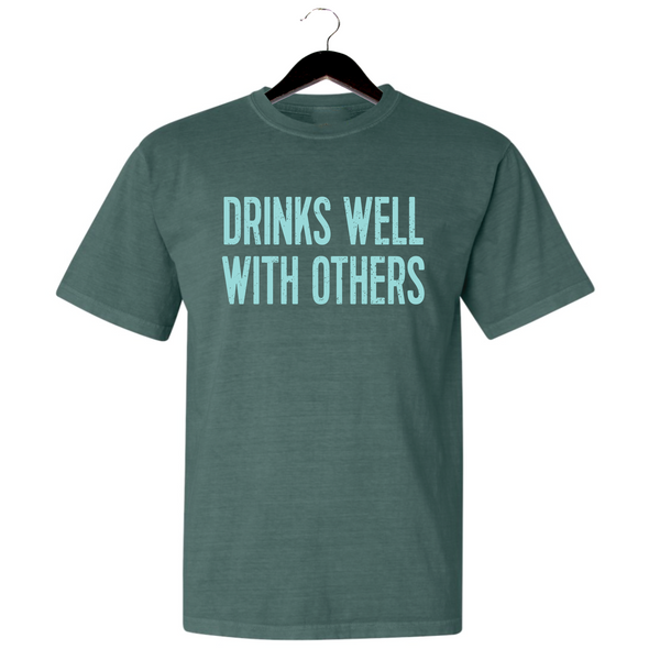 Drinks Well With Others - Unisex Crewneck Shirt - Blue Spruce