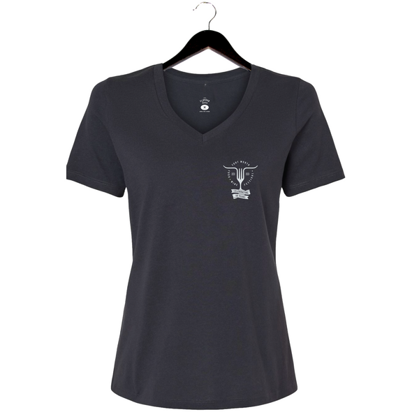 FWFWF 2024 - Women's V-Neck Shirt - Skull - Dark Grey