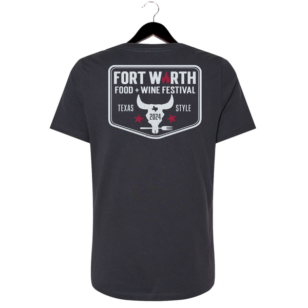 FWFWF 2024 - Women's V-Neck Shirt - Skull - Dark Grey