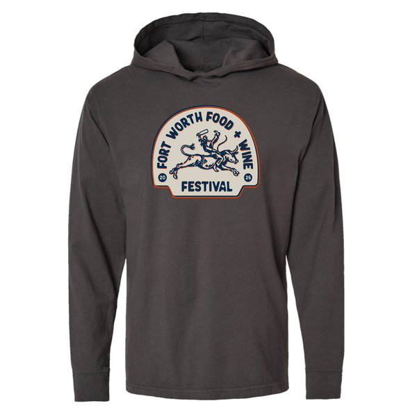 FWFWF 2026 - Unisex Hooded Long Sleeve Shirt - Bronco - Dark Grey