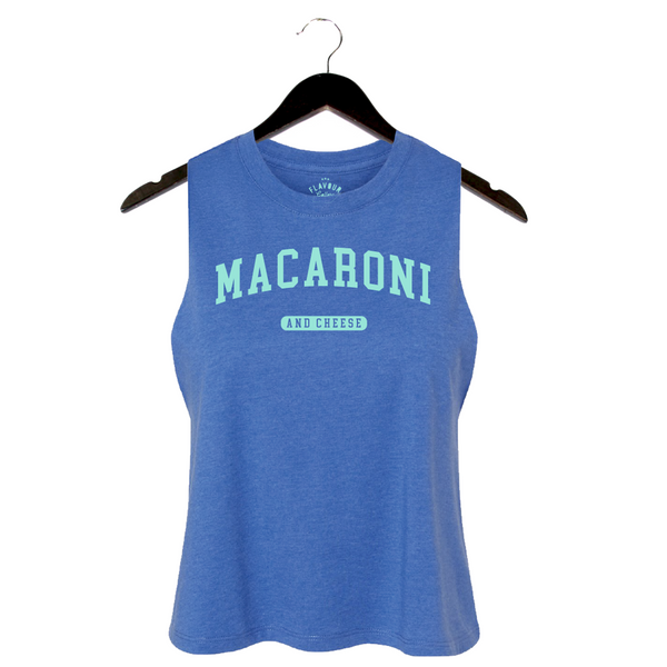 The Hunger Diaries 2023 - Macaroni and Cheese - Women's Racerback Crop Tank - Royal