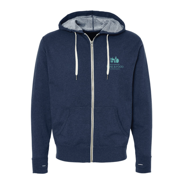 HWFE 2026 - Unisex Hooded Zip Up - Grapes - Heather Navy