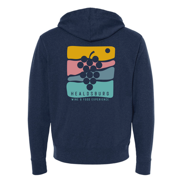 HWFE 2026 - Unisex Hooded Zip Up - Grapes - Heather Navy