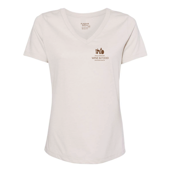 HWFE 2026 - Women's V-Neck Tee - Harvest Girl - Ivory