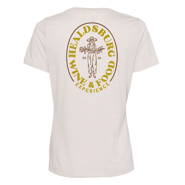 HWFE 2026 - Women's V-Neck Tee - Harvest Girl - Ivory