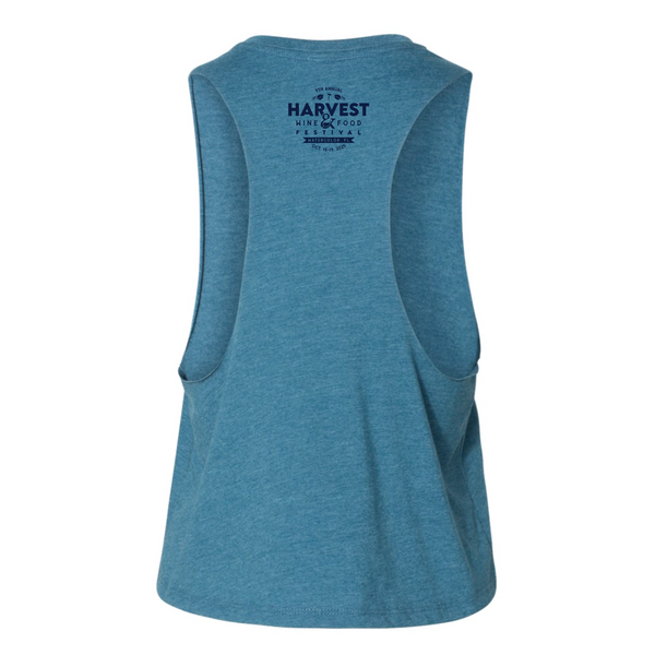 Harvest WFF '25 - Women's Racerback Crop Tank - Beach Ball - Teal