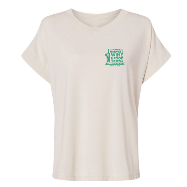 Harvest WFF '26 - Women's Relaxed Vintage Tee - Wine Glass - Washed Natural