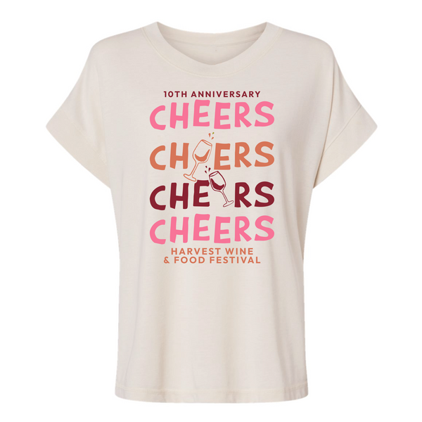 Harvest WFF '26 - Women's Relaxed Vintage Tee - Cheers - Washed Natural