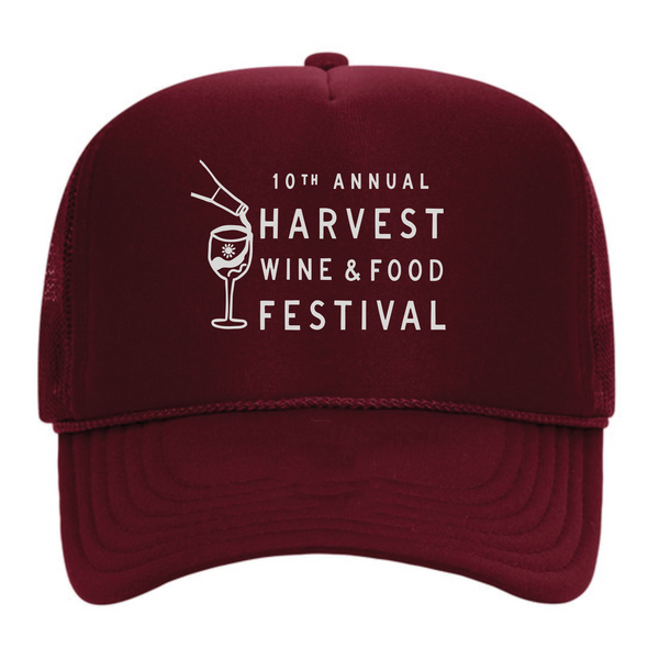Harvest WFF '26 - Foam Trucker Cap - Wine Glass - Maroon