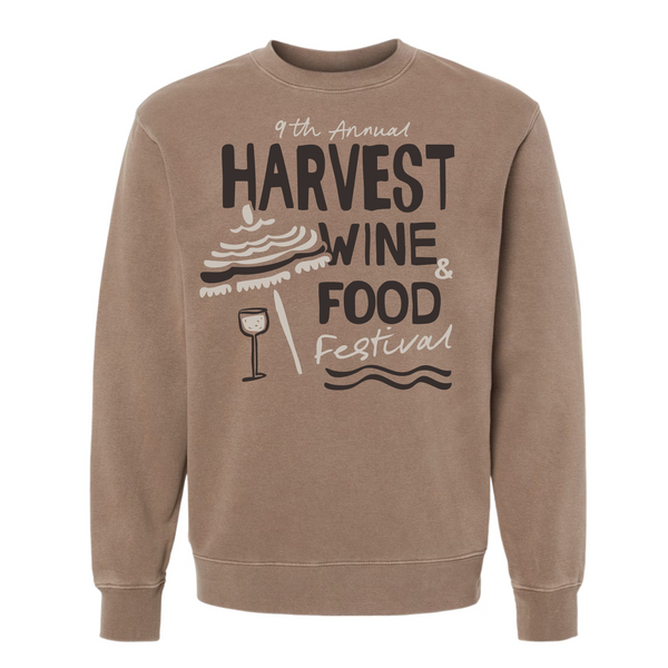 Harvest WFF '25 - Unisex Crewneck Sweatshirt - Umbrella - Pigment Clay