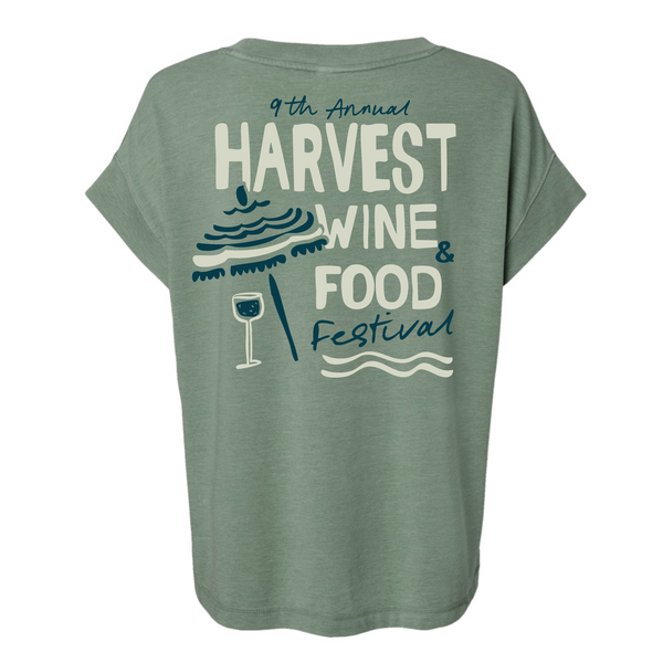 Harvest WFF '25 - Women's Relaxed Vintage Tee - Umbrella - Washed Basil